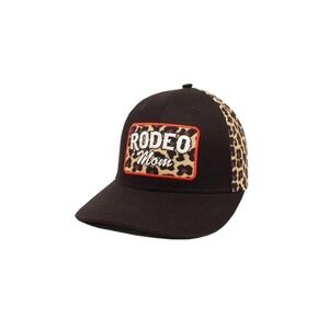 Ariat Rodeo Mom Leopard Print Snapback Hat Black Tan Western Baseball Cap NEW